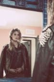 Teen witch blonde leather coat