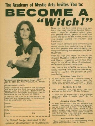 Witch retro mystic ad