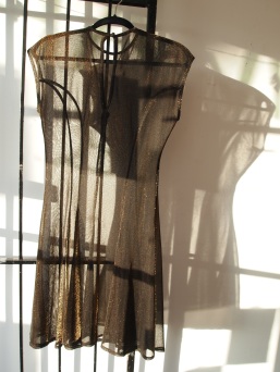 Black and Copper Sheer Party Dress- The Eye of Faith Vintage